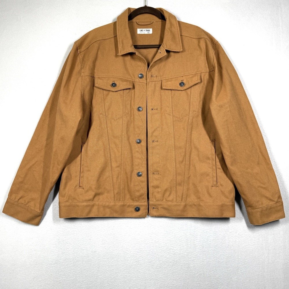 Line of Trade Jacket Mens 2XL XXL Montana Canvas Trucker Jacket Brown Workwear